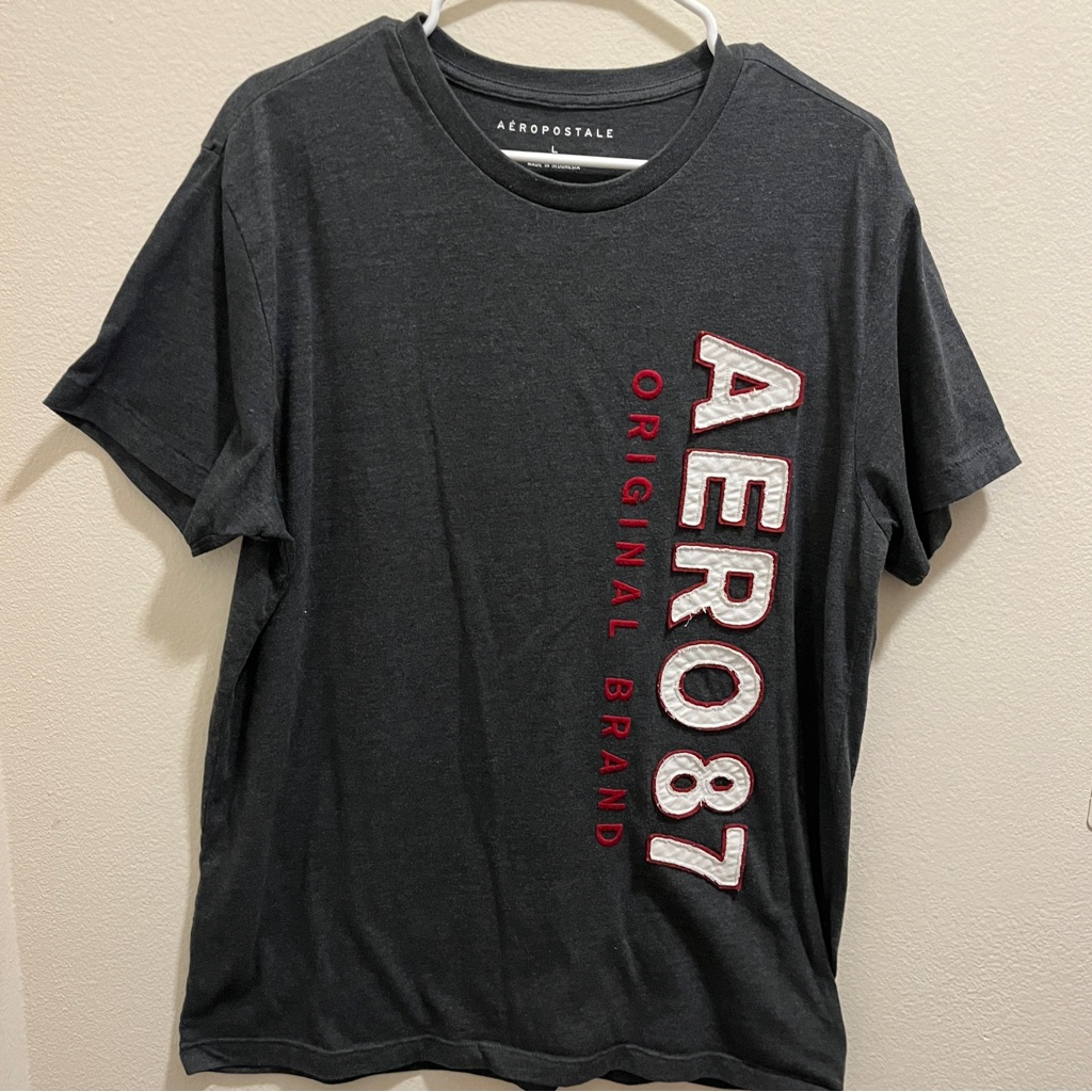 Aeropostale Men’s Tee Shirt Large Gray 9/10 Condition